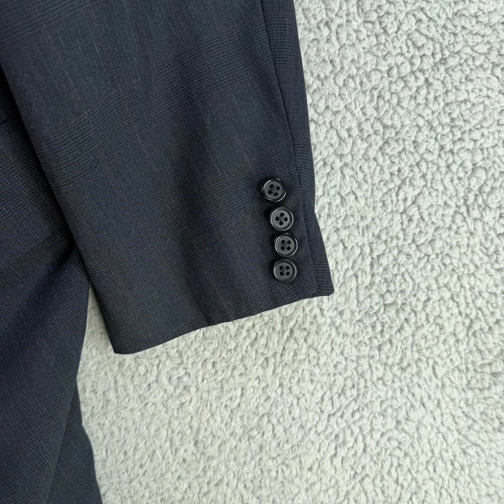 Oxxford Clothes Sport Coat Mens 42 T Gray Plaid Super 100s Wool Blazer
